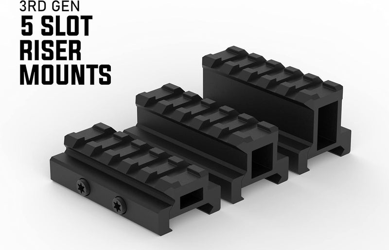 Monstrum Lockdown V3 Picatinny Riser Mount with Recoil Stop Base | 2.5 inch Length - Image 5
